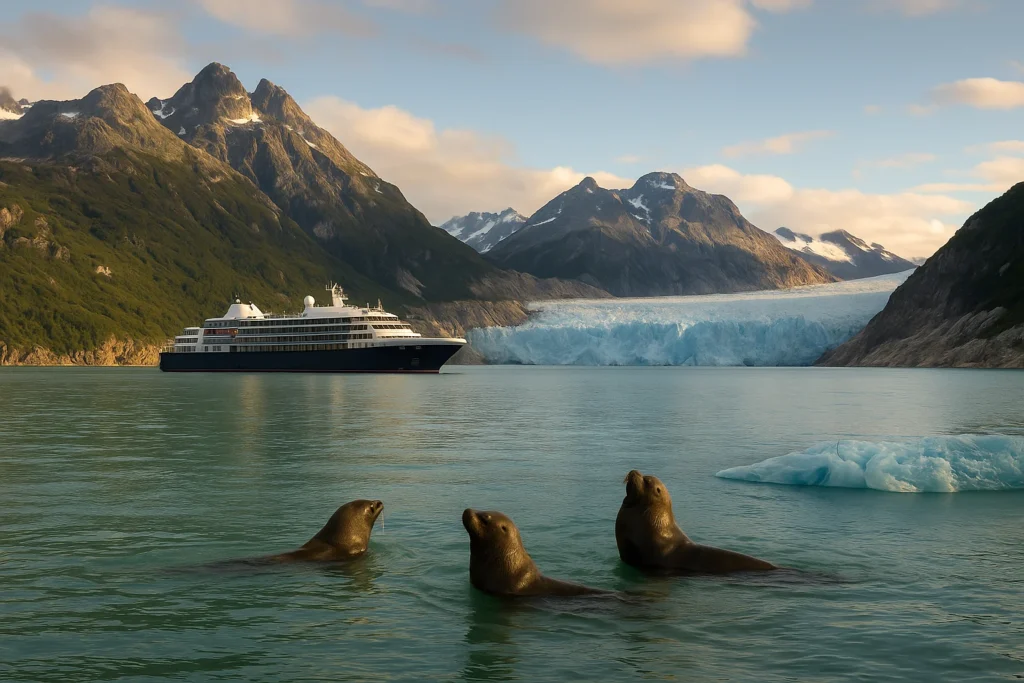 The Best Time to Cruise to Patagonia – glaciers, wildlife, and cruise ship in fjords